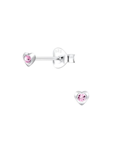 Boucles d'oreilles coeur zircone 3 mm