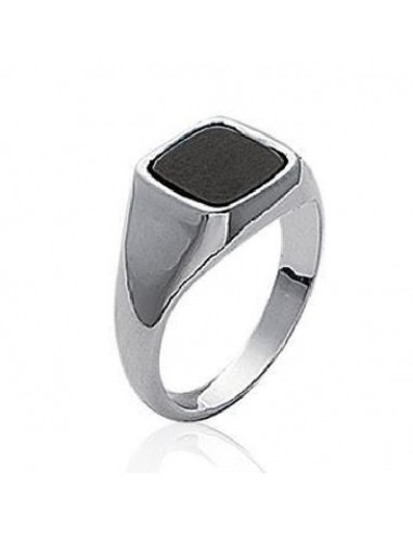 Chevalière argent et onyx