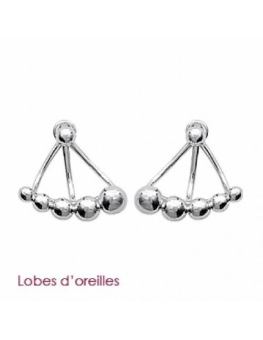 Boucles d’Oreilles  double Boules  Argent modèle Arrttax
