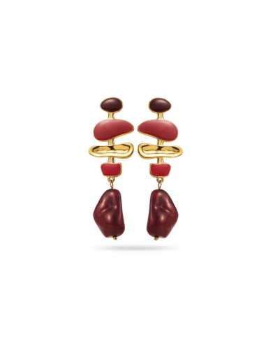 Boucles d'oreilles pendantes bijou en acier doré