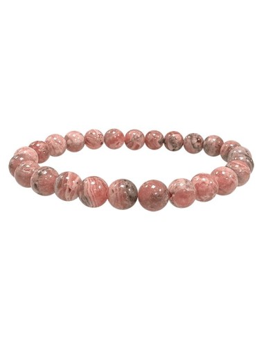 Bracelet en rhodochrosite d'Argentine perles de 8 mm