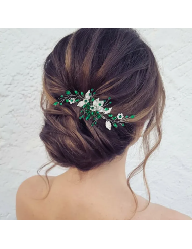 Bijou cheveux peigne de mariage fleurs perles et cristal