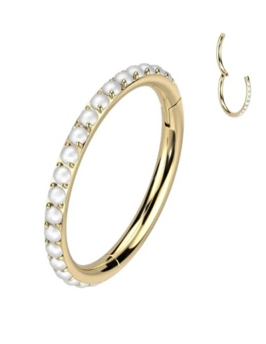 Piercing anneau articulé petites perles 1.2 mm x 8 mm