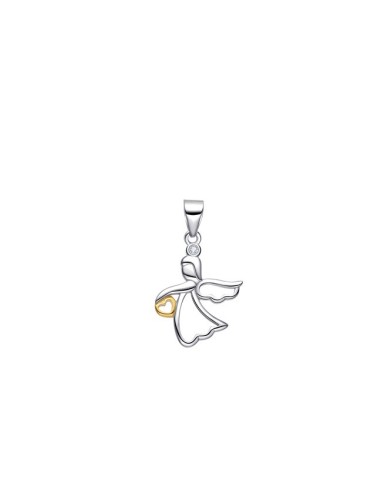 Pendentif ange en argent et cœur doré