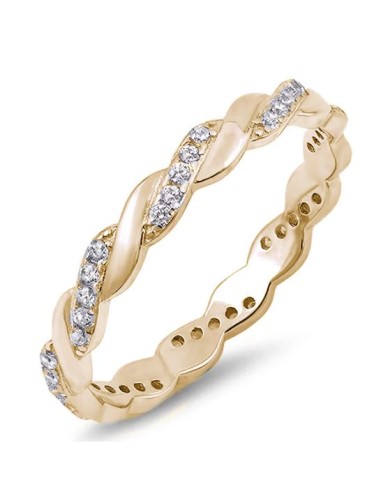 Bague alliance mariage tressé bijou en plaqué or