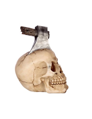 Déco skull crâne avec une hache