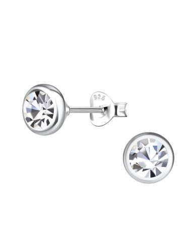 Boucles d'oreilles zircone 5 mm bijou en argent