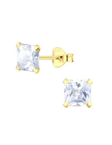 Boucles d'oreilles zircone 6 mm bijou en argent