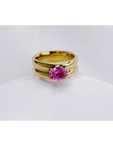 Bague rose bijou en acier