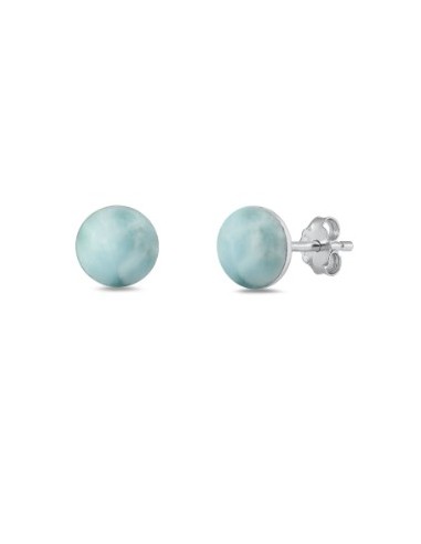Boucles d'oreilles Larimar en argent forme de poire