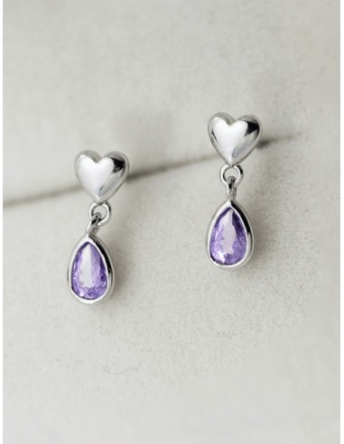 Boucles d'oreilles cristal violet