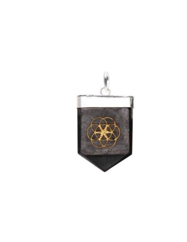 Shungite pendentif pierre fleur de vie