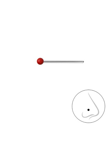 Piercing nez rouge argent à plier