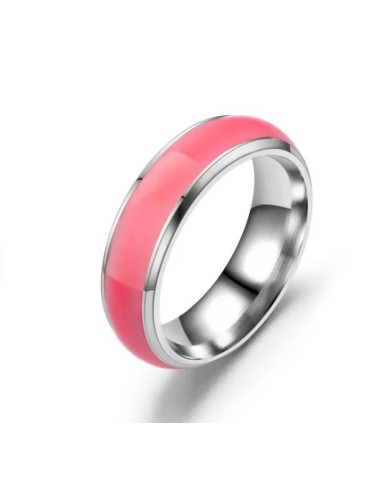 Bague anneau rose bijou en acier
