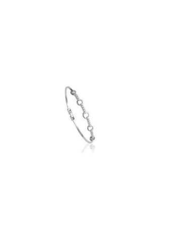 Bracelet rigide zircones et argent