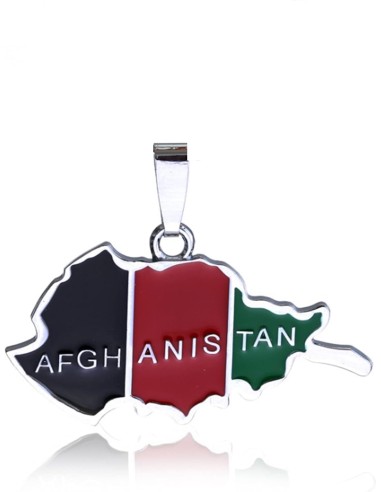Pendentif carte de l'Afganistan en acier