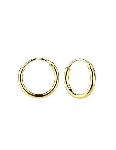 Créoles en 12 mm boucles d'oreilles en Plaqué Or