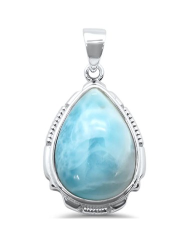 Pendentif Larimar 2.5 cm en argent