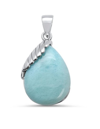 Pendentif Larimar 2 mm bijou en argent