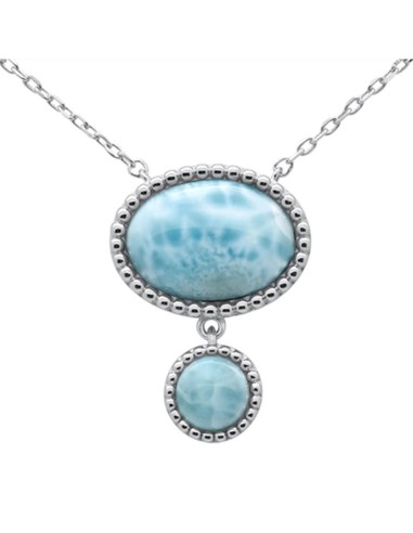 Collier Larimar et argent