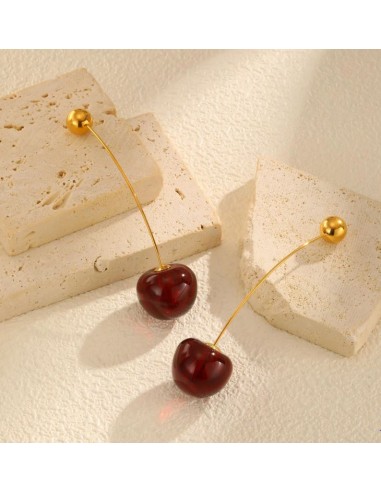 Boucles d'oreilles cerises en acier