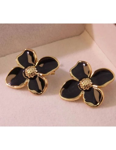 Boucles d'oreilles fleurs en acier