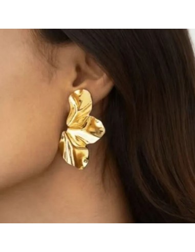 Boucles d'oreilles pétale de fleur en acier