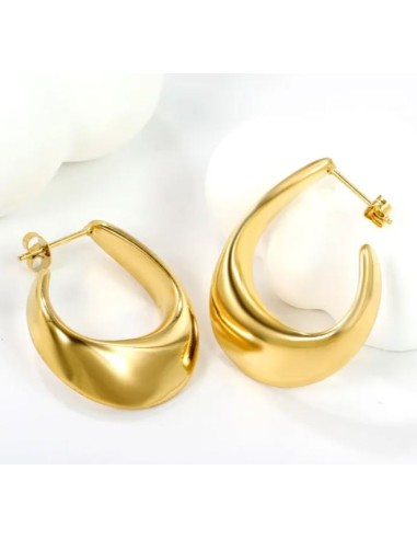 Boucles d'oreilles créoles dorées bijou en acier
