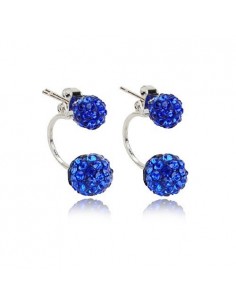 boucles d'oreille bleu doubles perles modèle Abylf