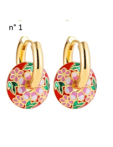 Boucles d'oreilles créoles multicolore