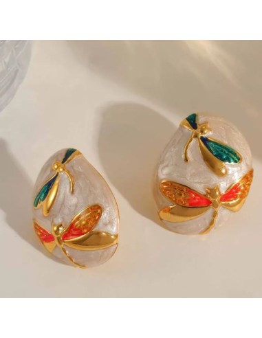Boucles d'oreilles fleur bijou en acier