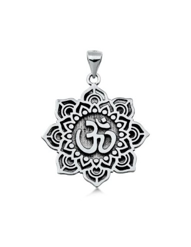 Pendentif Om Aum ethnique 28 mm bijou en argent