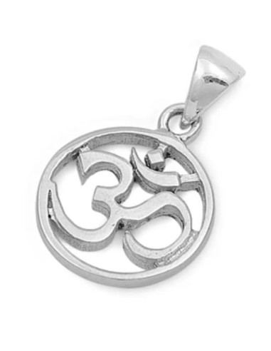 Pendentif Om Aum cercle 18 mm bijou en argent