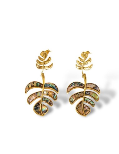 Boucles d'oreilles Feuilles bijou en acier