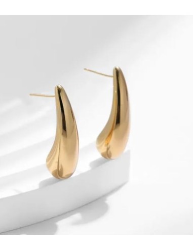 Boucles d'oreilles gouttes bijou en acier doré