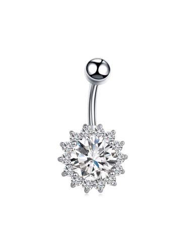 Piercing nombril cristal blanc