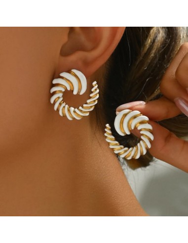 Boucles d'oreilles spirales en acier