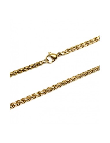 Chaîne en acier doré maille palmier en 3 mm