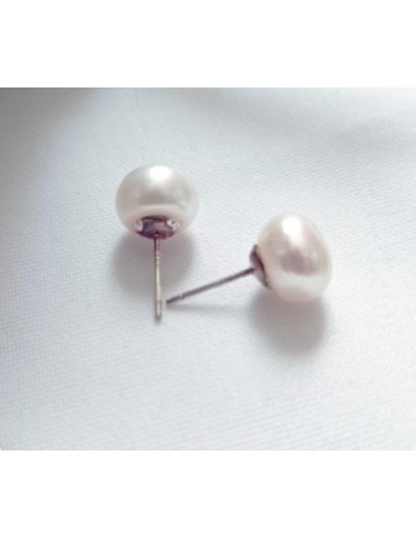 Boucles d'oreilles perles d'eau douce bijou en acier