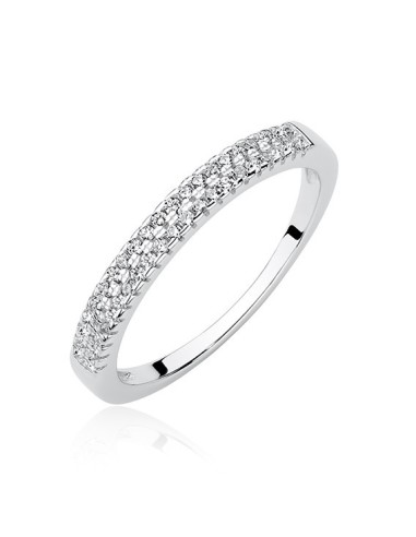 Alliance demi lune bijou en argent et zircones