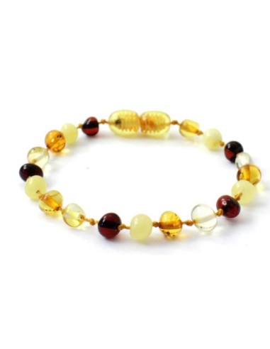 Bracelet ambre multicolore pour adulte