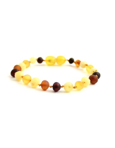 Bracelet ambre multicolore en 13 cm