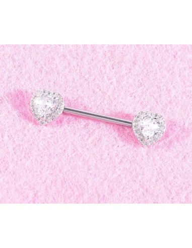 Piercing téton strass cœur