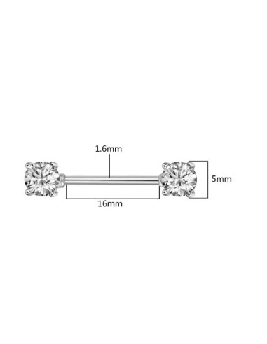 Piercing téton cristal