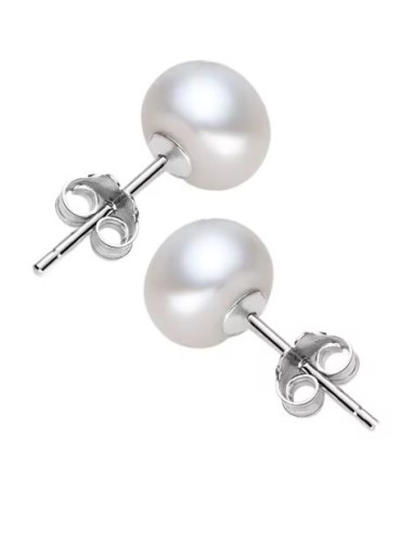 Boucles d'oreilles perles d'eau douce bijou en acier
