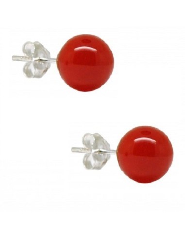 Boucles d'oreilles en  cornaline en 8 mm