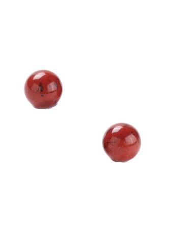 Boucles d'oreilles jaspe rouge en 8 mm
