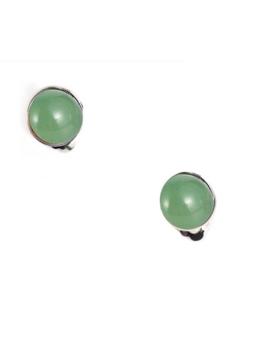 Boucles d'oreille aventurine clip 14 mm
