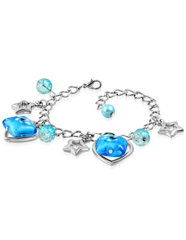 Bracelet bleu en fantaisie