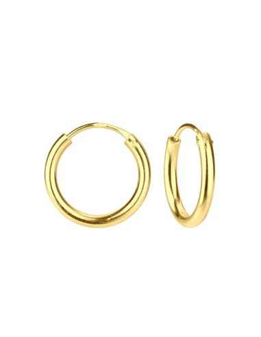 Créoles en16 mm boucles d'oreilles en plaqué or